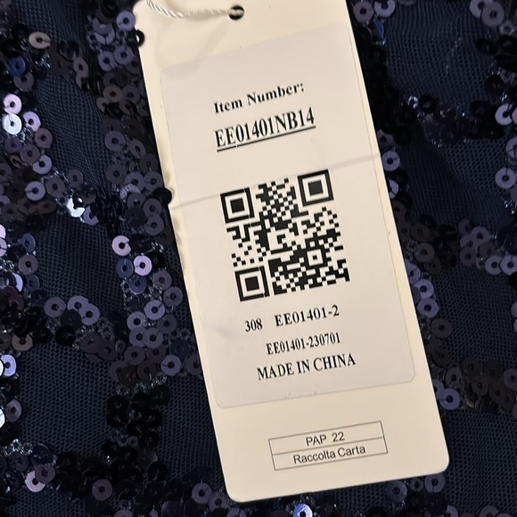 NWT Ever Pretty Long Navy Sequin Wedding Holiday 14 - Picture 7 of 7